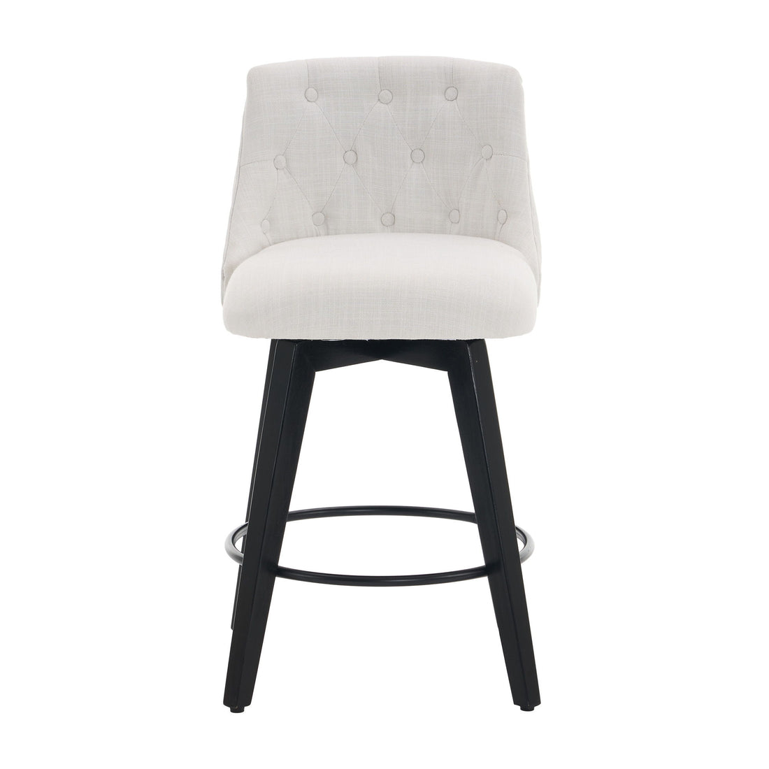 Swivel Bar Stools &amp; Button Tufted Back (Set of 2)