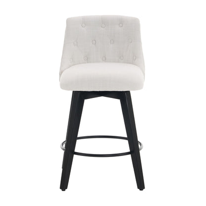 Swivel Bar Stools &amp; Button Tufted Back (Set of 2)