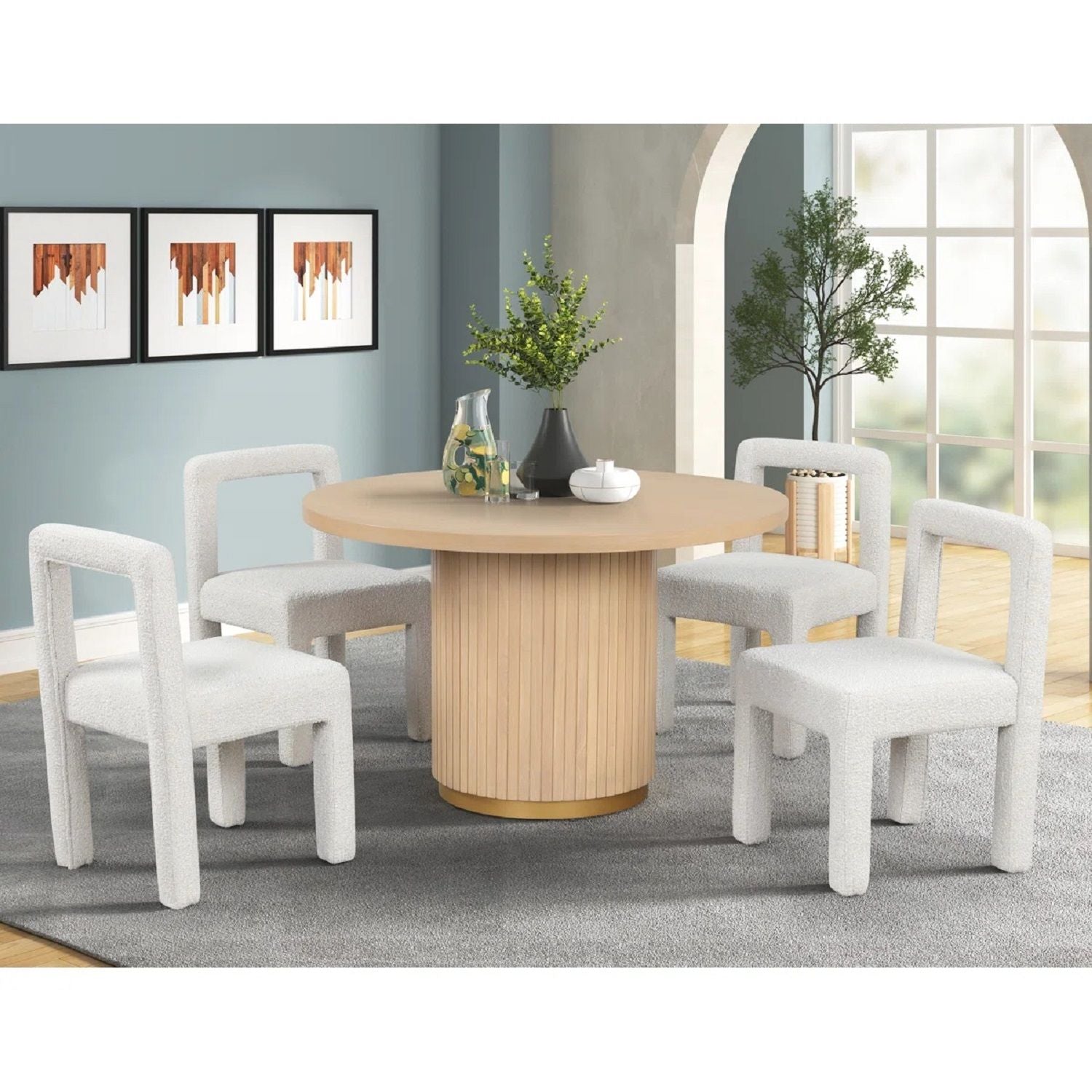Dining Chairs With Square Open Back (Set of 2)