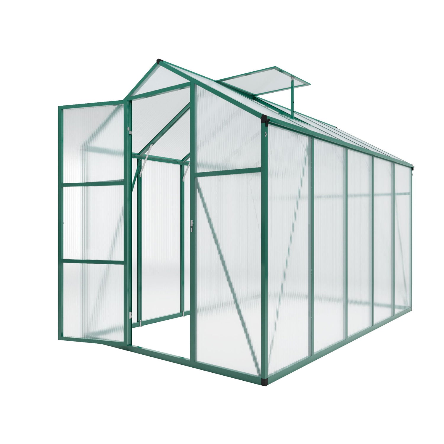 Polycarbonate Walk-In Greenhouse, Raised Base For Outdoor In All Season