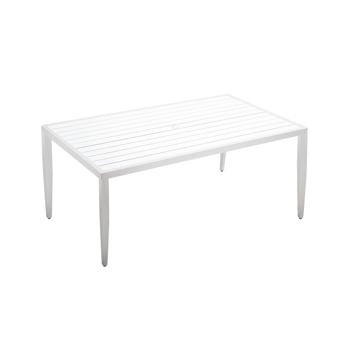 Outdoor Patio Dining Table With Tapered Feet &amp; Umbrella Hole