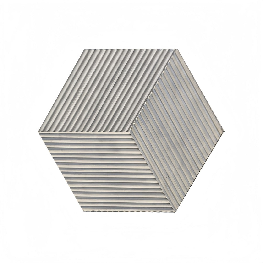 Hexagon Natural Stone Marble Tile, 3D Fluted (Set of 12)
