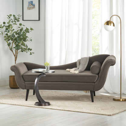 Auroral - Upholstered Chaise Lounge With Scrolled Arms And Tapered Legs