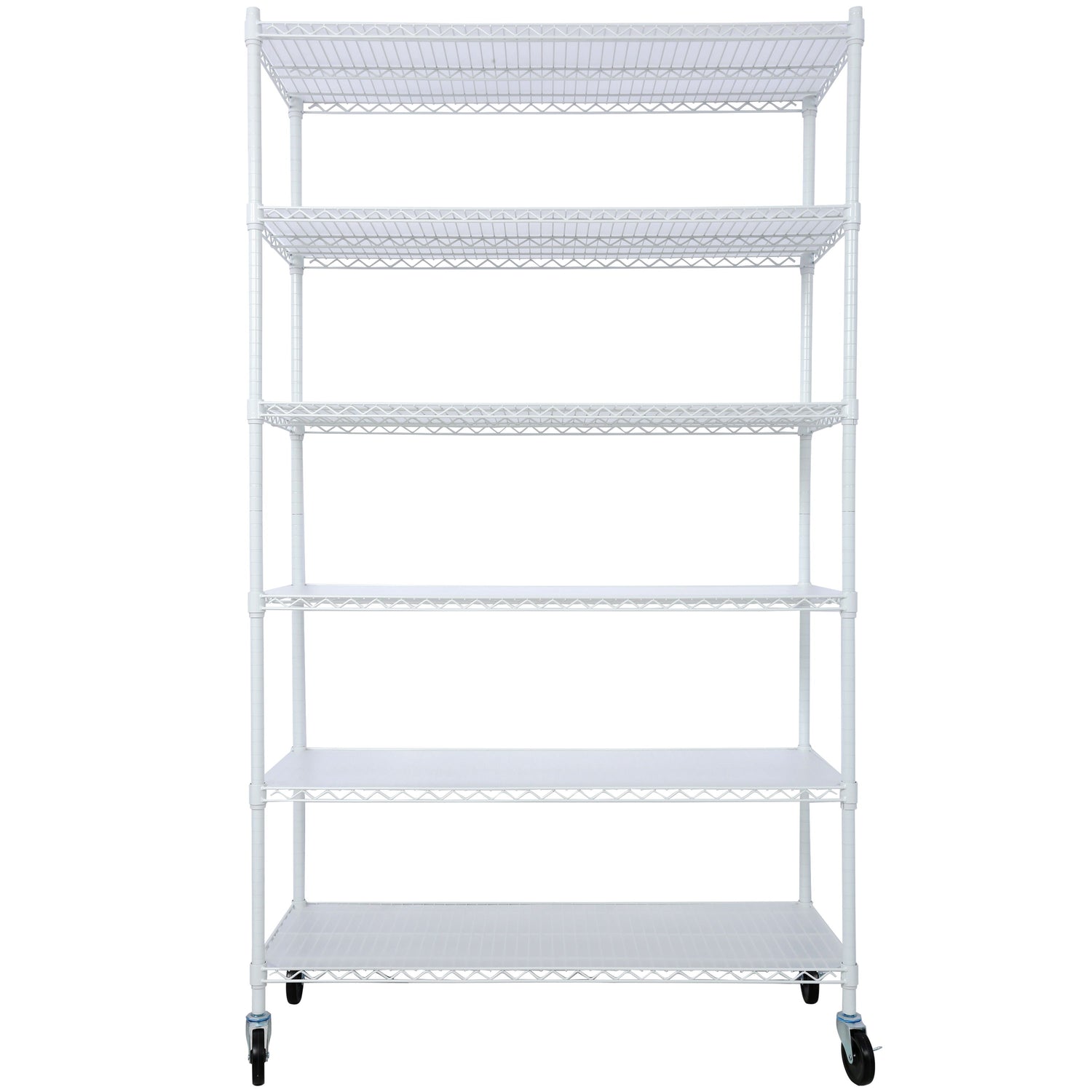6 Tier 6000Lbs Capacity Nsf Metal Shelf Wire Shelving Unit, Heavy Duty Adjustable Storage Rack With Wheels &amp; Shelf Liners For Commercial Grade Utility Steel Storage Rack