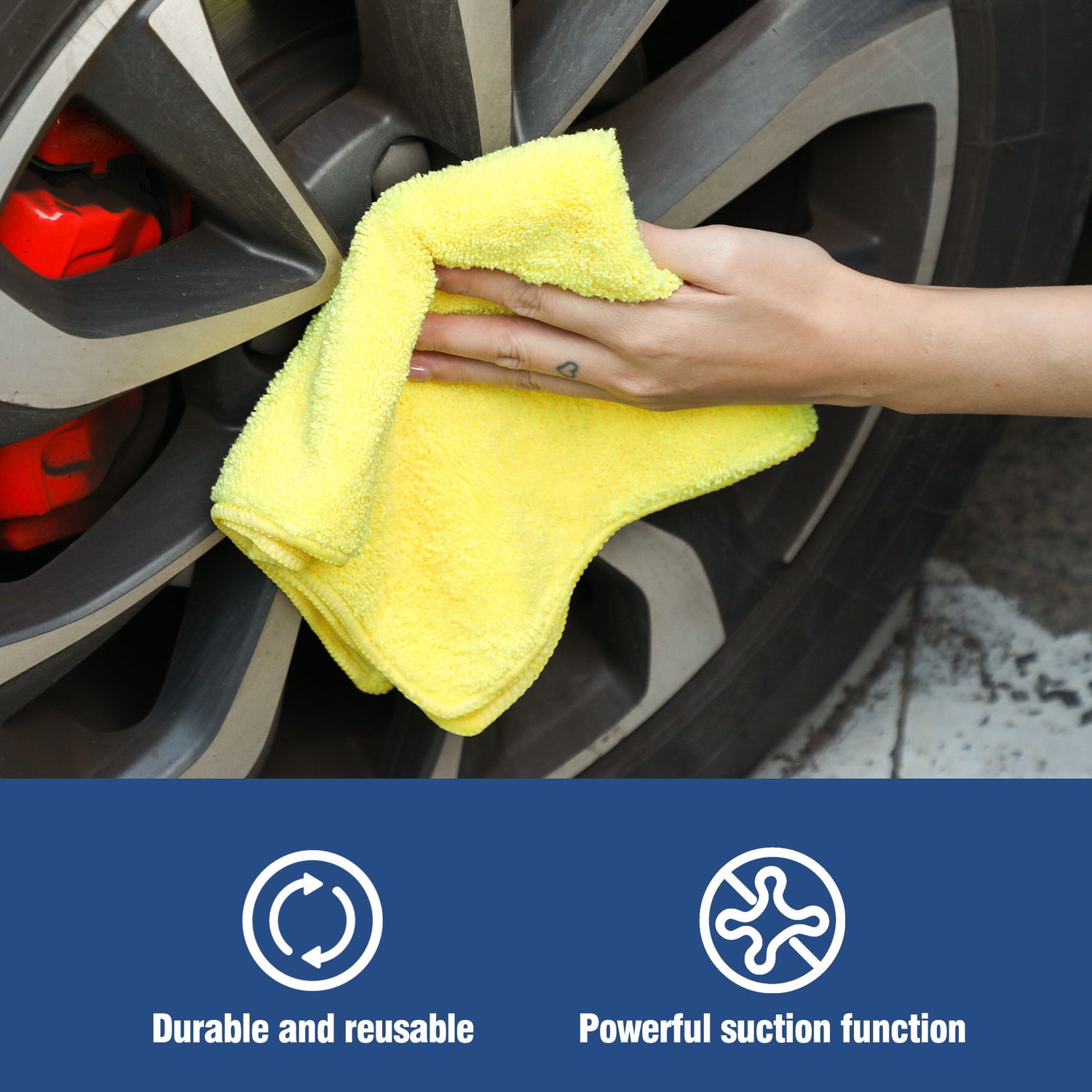 Multifunctional Microfiber Towel For Car Cleaning, Kitchen &amp; Glass Scrubbing - Yellow