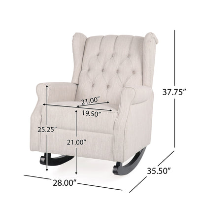 Sheila - Contemporary Fabric Tufted Wingback Rocking Chair
