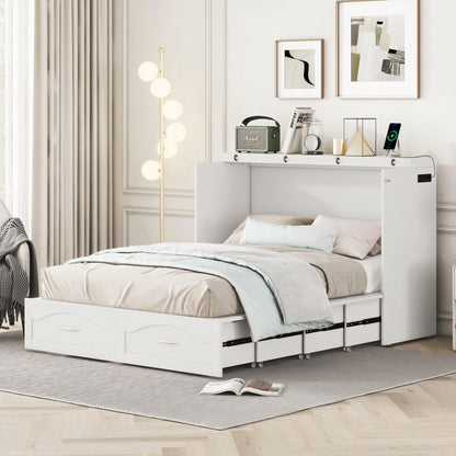 Murphy Wall Bed With Drawer And A Set Of Sockets &amp; USB Ports, Pulley Structure Design