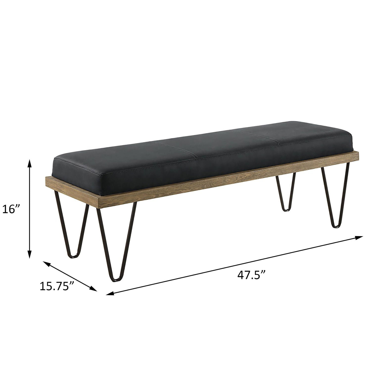 Upholstered Bench - Dark Blue