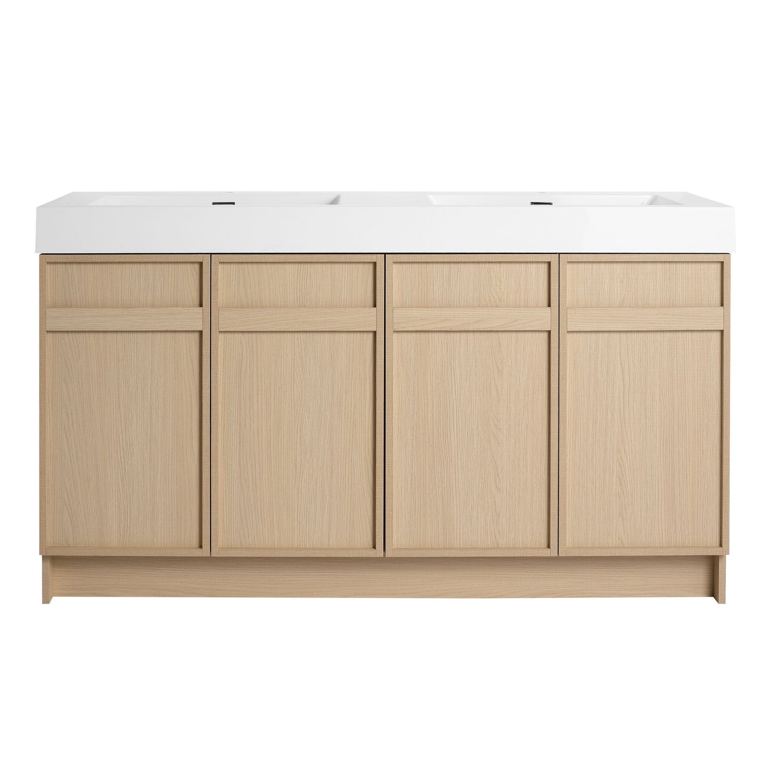 Freestanding Bathroom Vanity With Resin Sink &amp; Soft Close Cabinet Doors