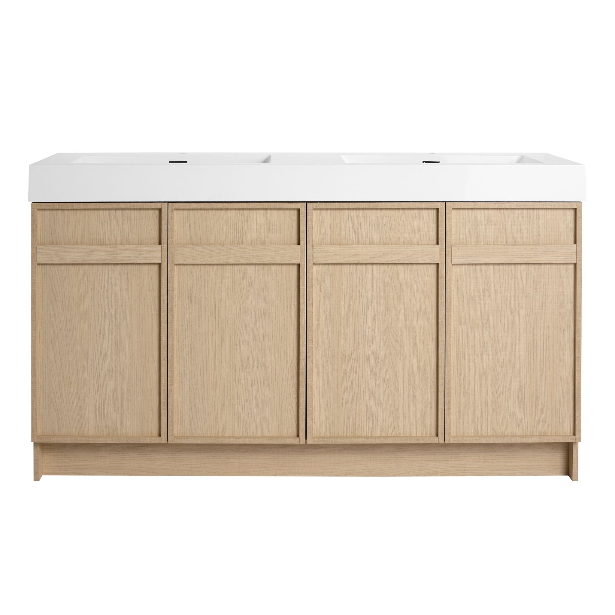 Freestanding Bathroom Vanity With Resin Sink &amp; Soft Close Cabinet Doors