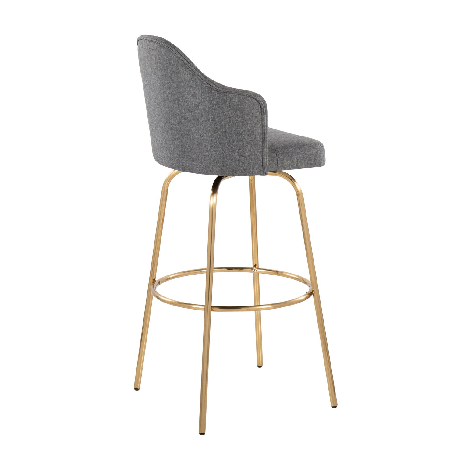 Ahoy - Contemporary Fixed Height Bar Stool &amp; Round Footrest (Set of 2)