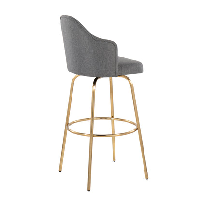 Ahoy - Contemporary Fixed Height Bar Stool &amp; Round Footrest (Set of 2)