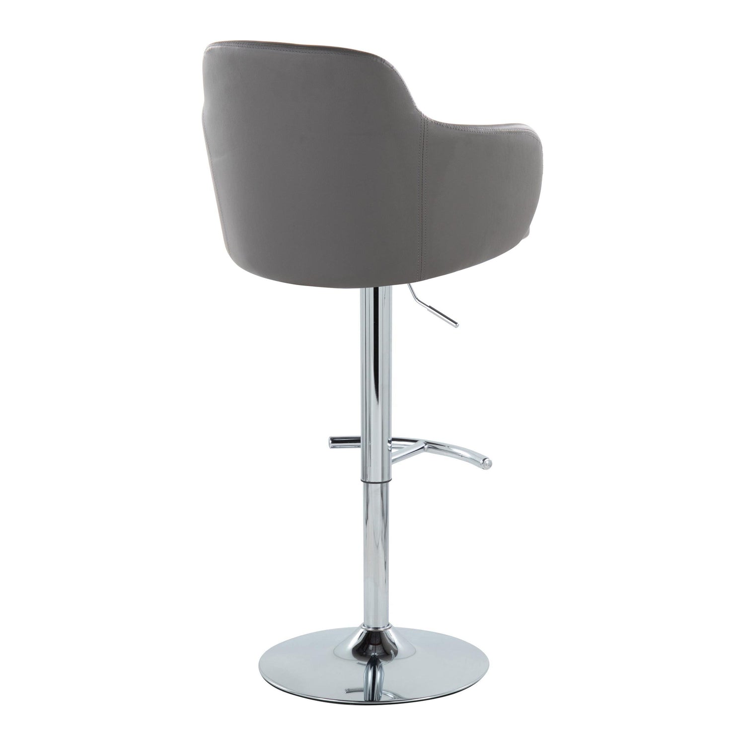 Boyne - Contemporary Adjustable Barstool With Swivel &amp; Rounded T Footrest (Set of 2)