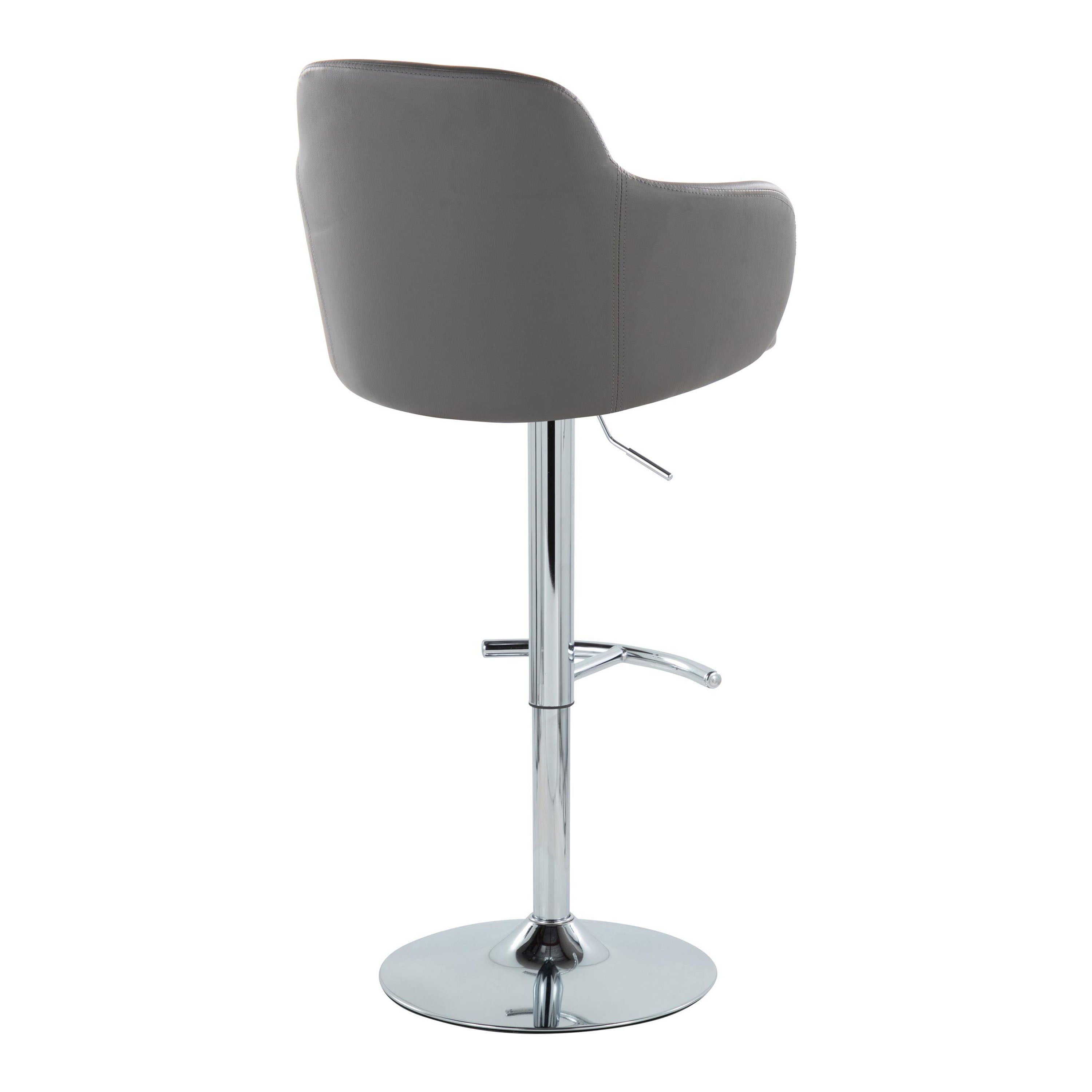 Boyne - Contemporary Adjustable Barstool With Swivel &amp; Rounded T Footrest (Set of 2)