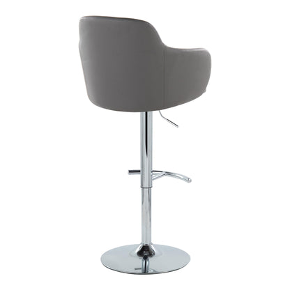 Boyne - Contemporary Adjustable Barstool With Swivel &amp; Rounded T Footrest (Set of 2)