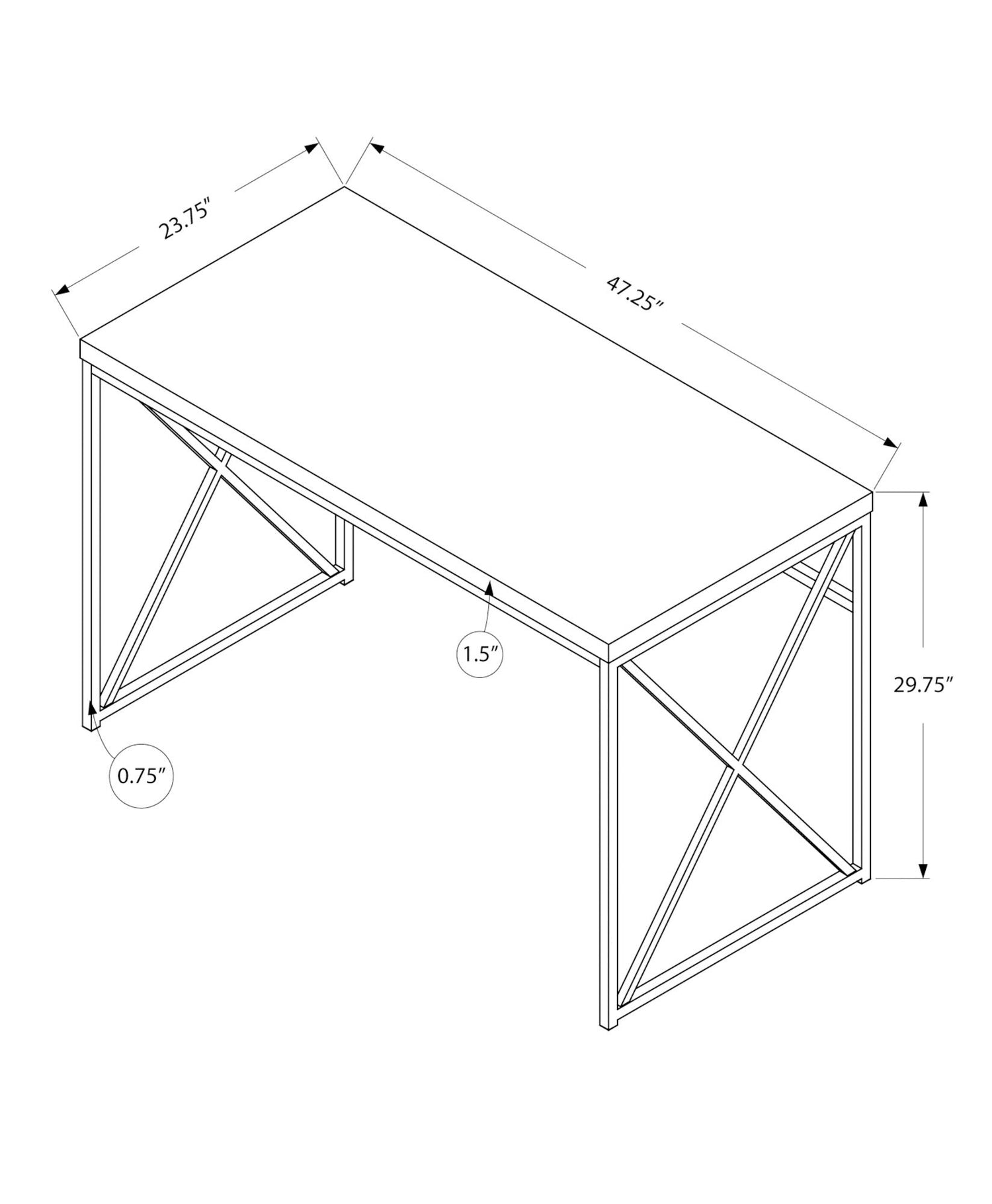 Computer Desk For Home Office, Laptop, Glossy Contemporary &amp; Modern
