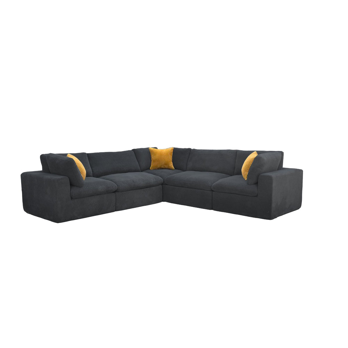 Modular Sectional &amp; Toss Pillows - Dark Gray