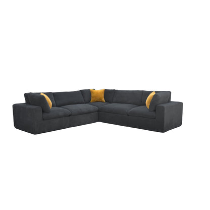 Modular Sectional &amp; Toss Pillows - Dark Gray