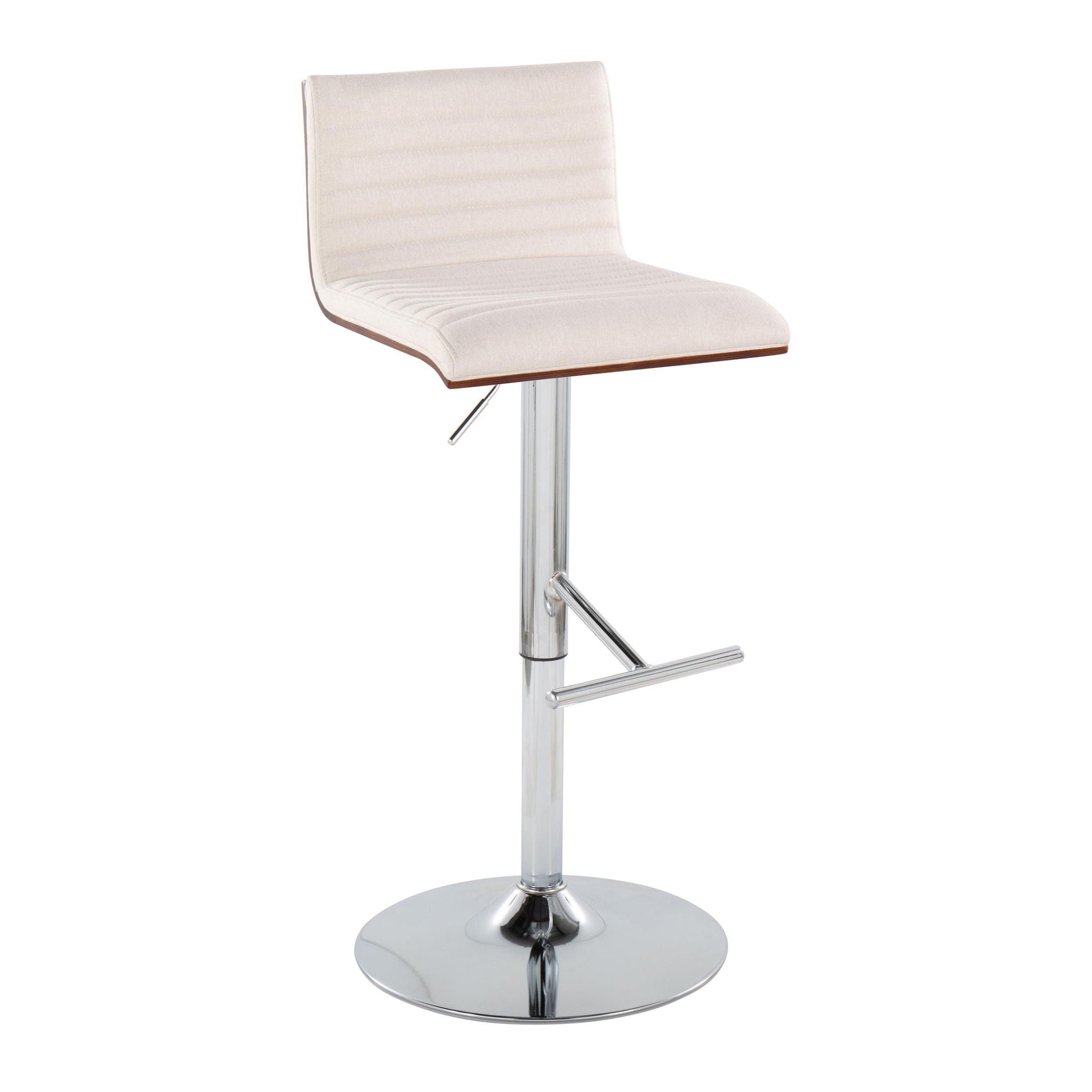 Mason - Contemporary Adjustable Barstool &amp; Swivel With Straight T Footrest (Set of 2)