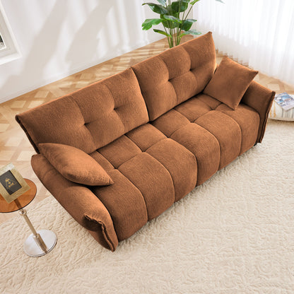 Modern Sofa &amp; Pillows, Textured Cover, High Rebound Cushions