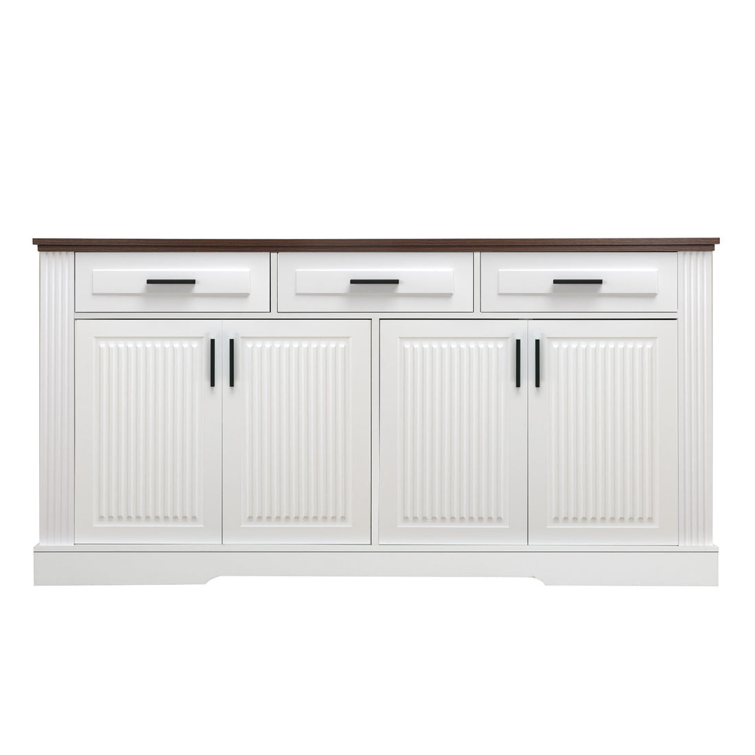 Fluted Sideboard Buffet Cabinet With 4 Doors And 3 Drawers