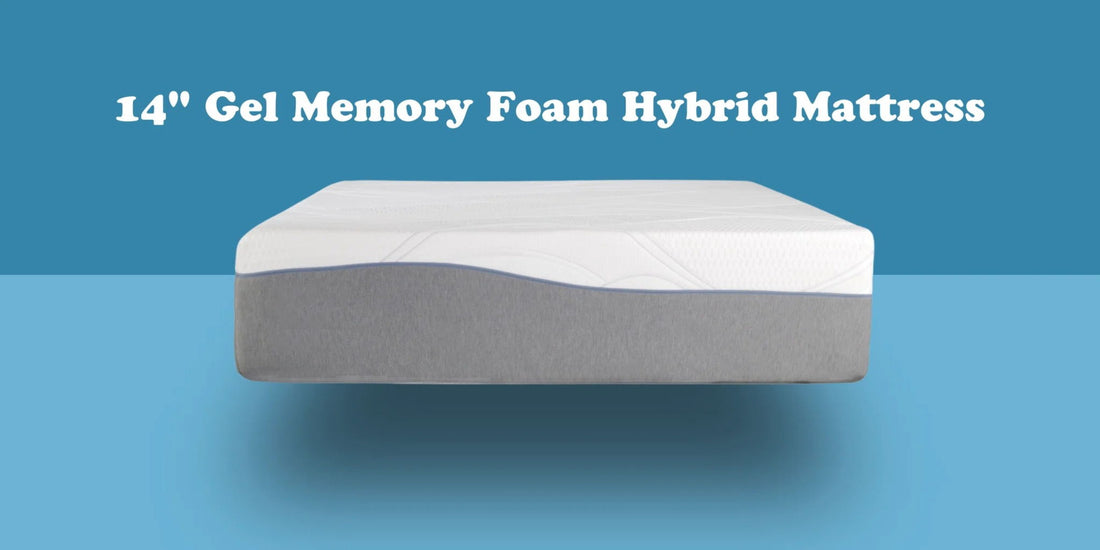 Kruger 14&quot; Medium Cooling Gel Memory Edge Support Pocket Spring Removable Cover Hybrid Mattress