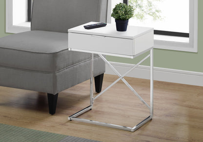 Accent Side Table, Storage Drawer, Spacious Tabletop, Contemporary &amp; Modern