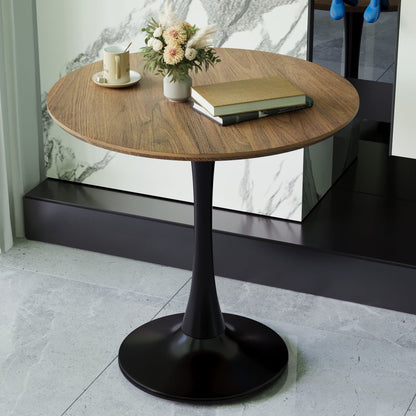 Mid Century Modern Round Dining Table With Top &amp; Pedestal Base