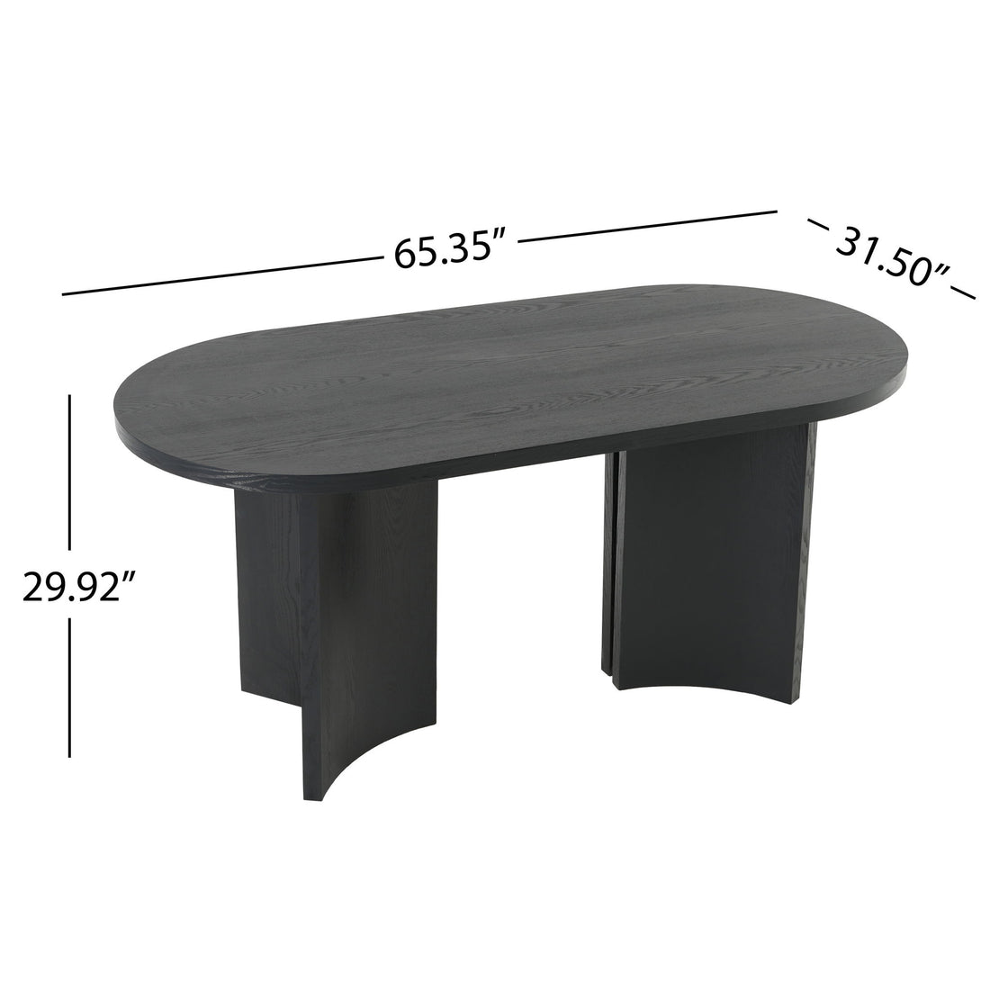 Dining Table With Curved Legs - Black