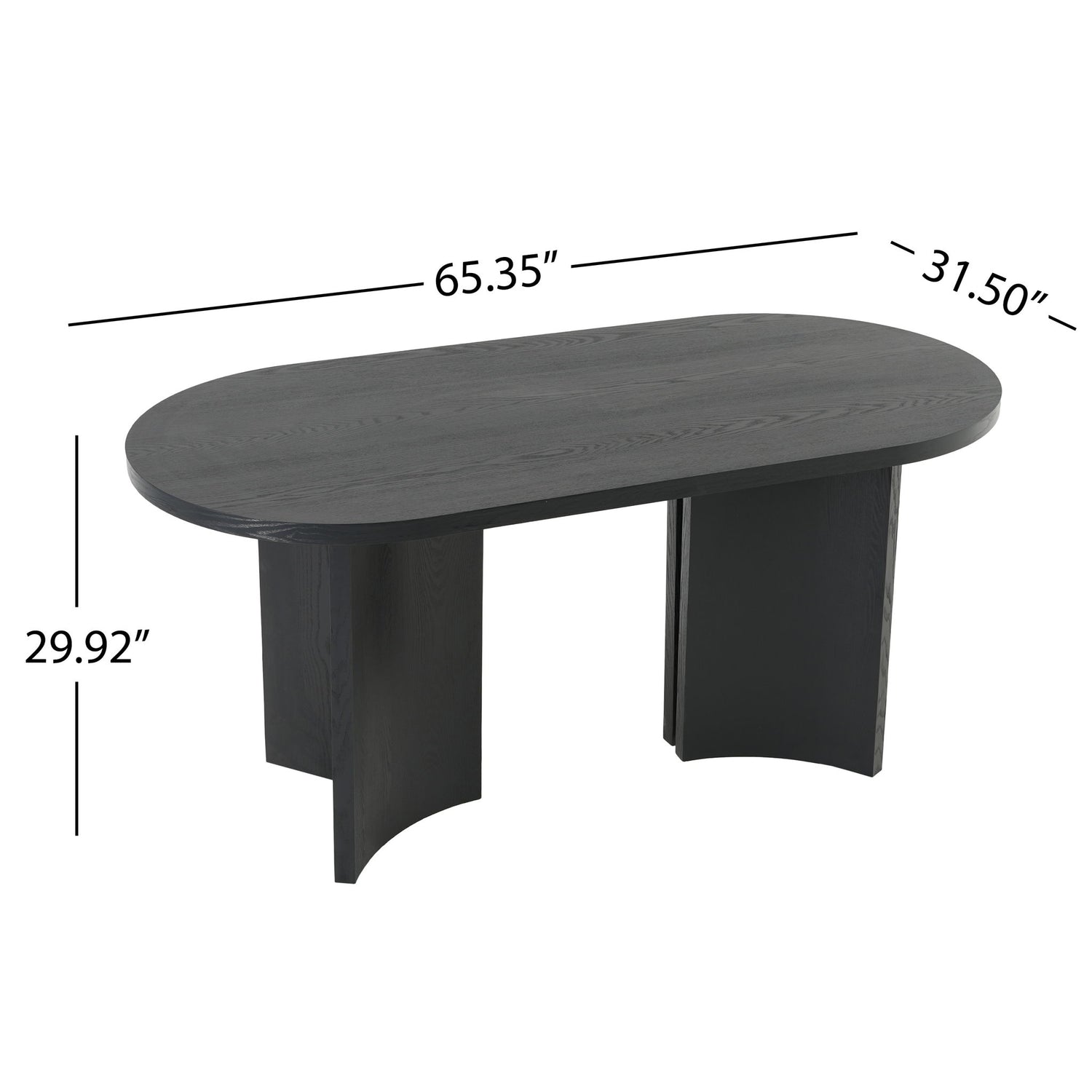Dining Table With Curved Legs - Black