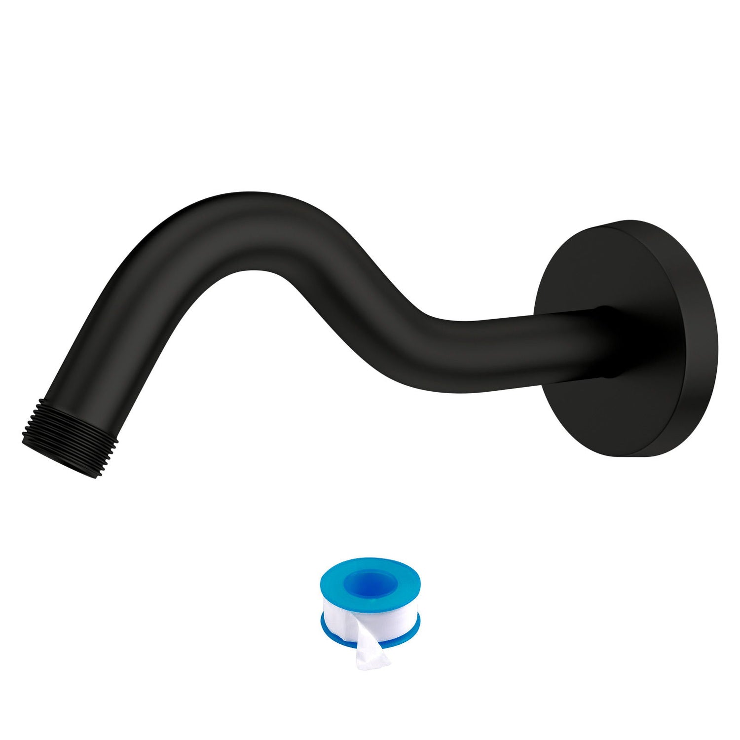 8&quot; Shower Arm With Flange, Adjustable Angles - Matte Black