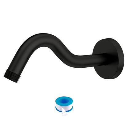 8&quot; Shower Arm With Flange, Adjustable Angles - Matte Black