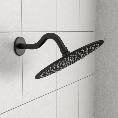 8&quot; Shower Arm With Flange, Adjustable Angles - Matte Black