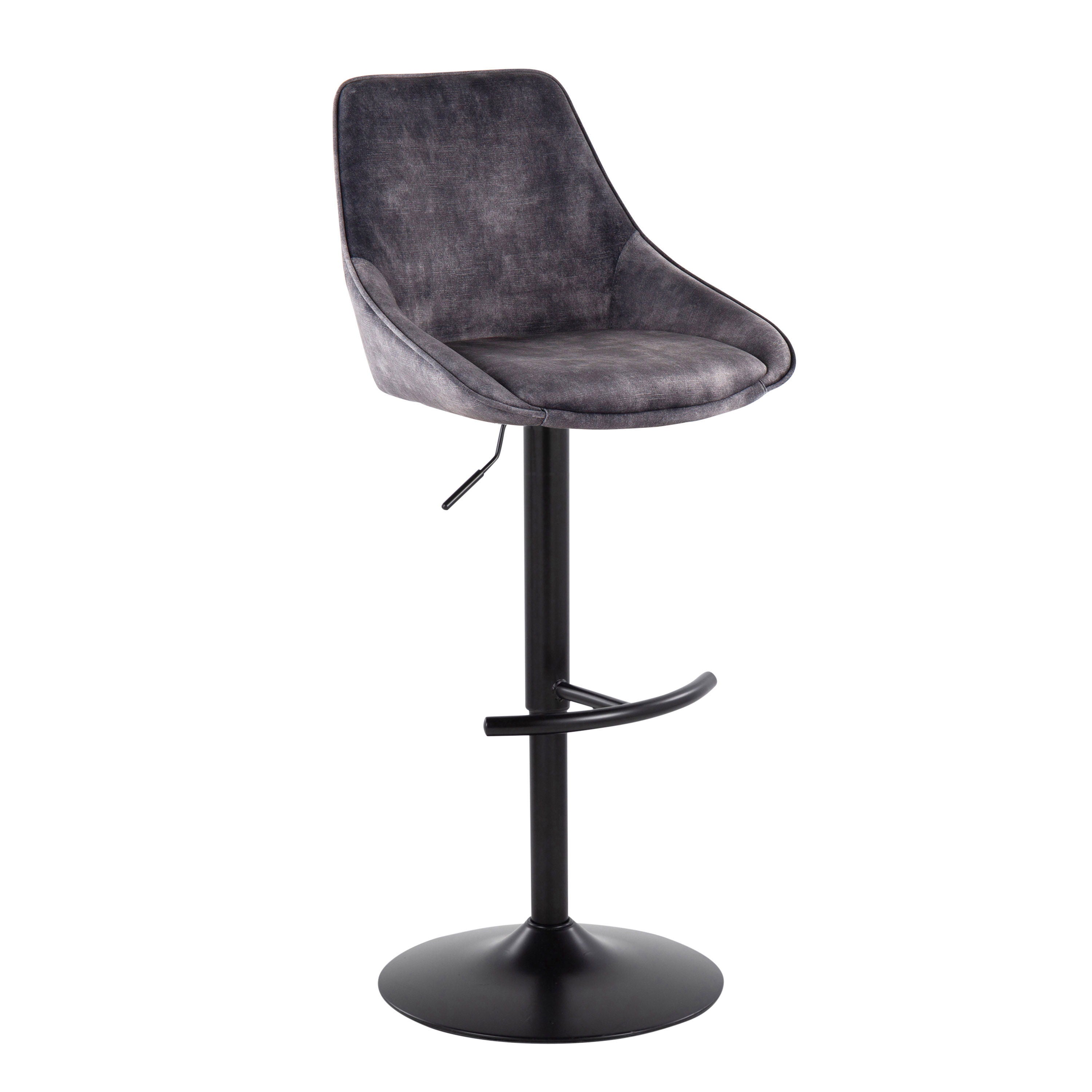 Diana - Contemporary Adjustable Barstool &amp; Swivel With Rounded T Footrest (Set of 2)