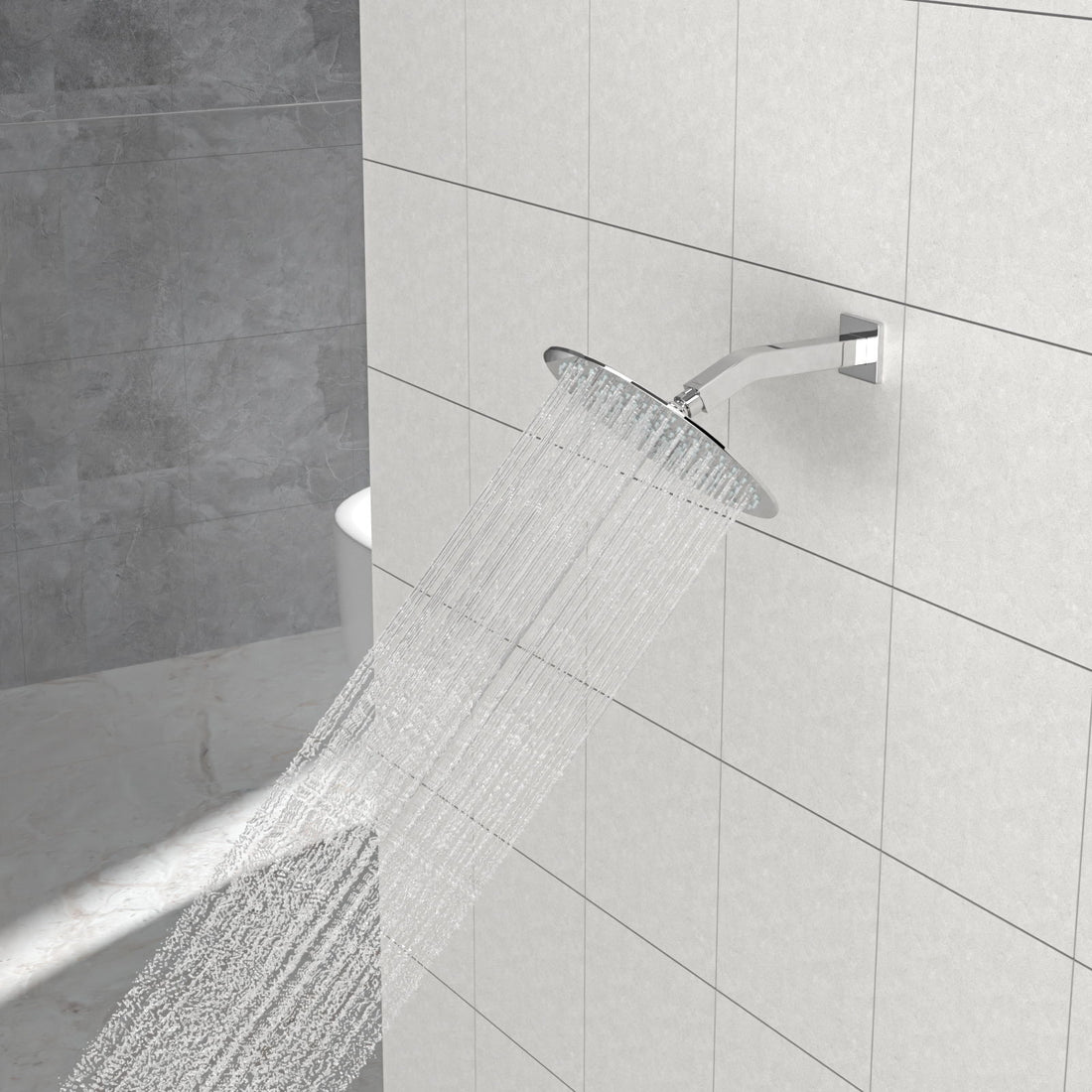 Elegant 6" Shower Arm With Flange, Stainless Steel Construction For Rain Shower Heads - Chrome