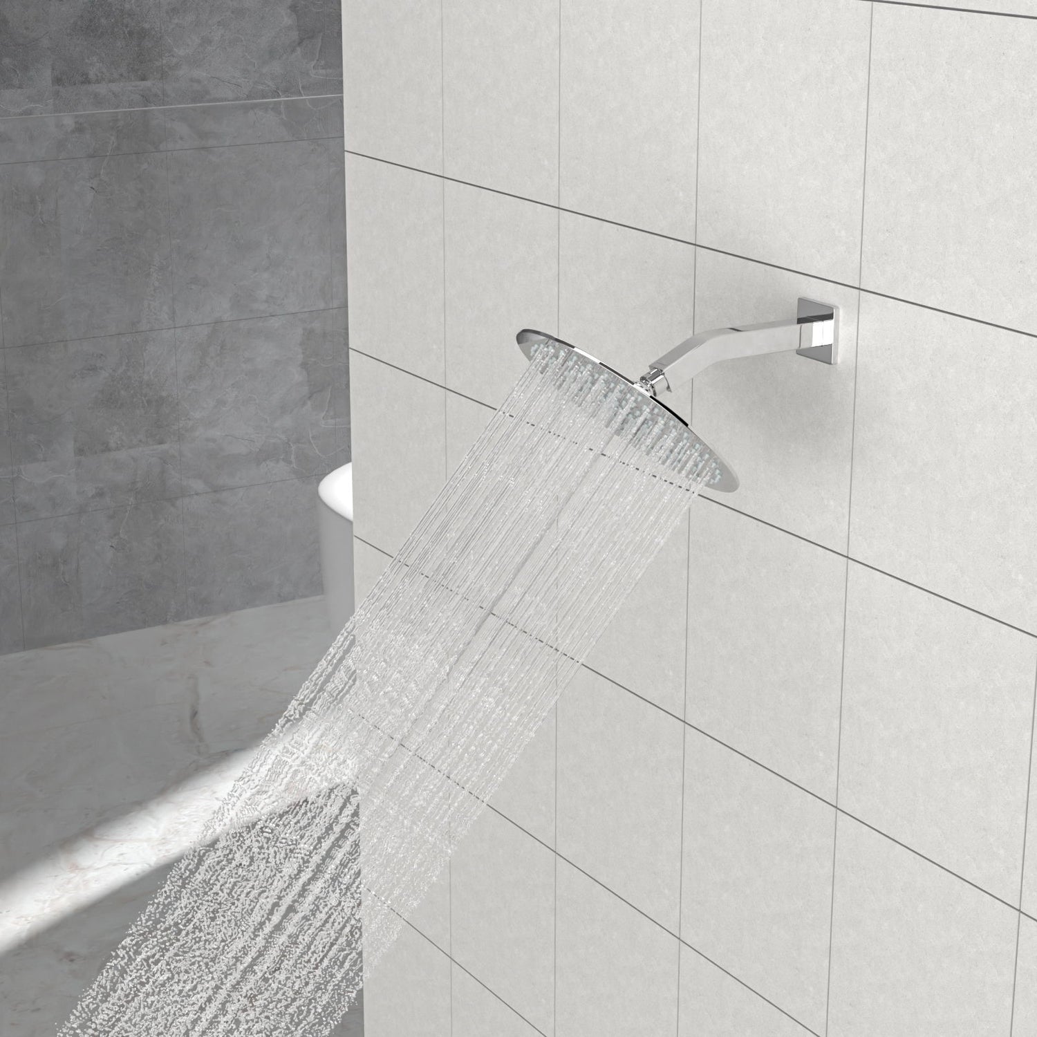 Elegant 6&quot; Shower Arm With Flange, Stainless Steel Construction For Rain Shower Heads