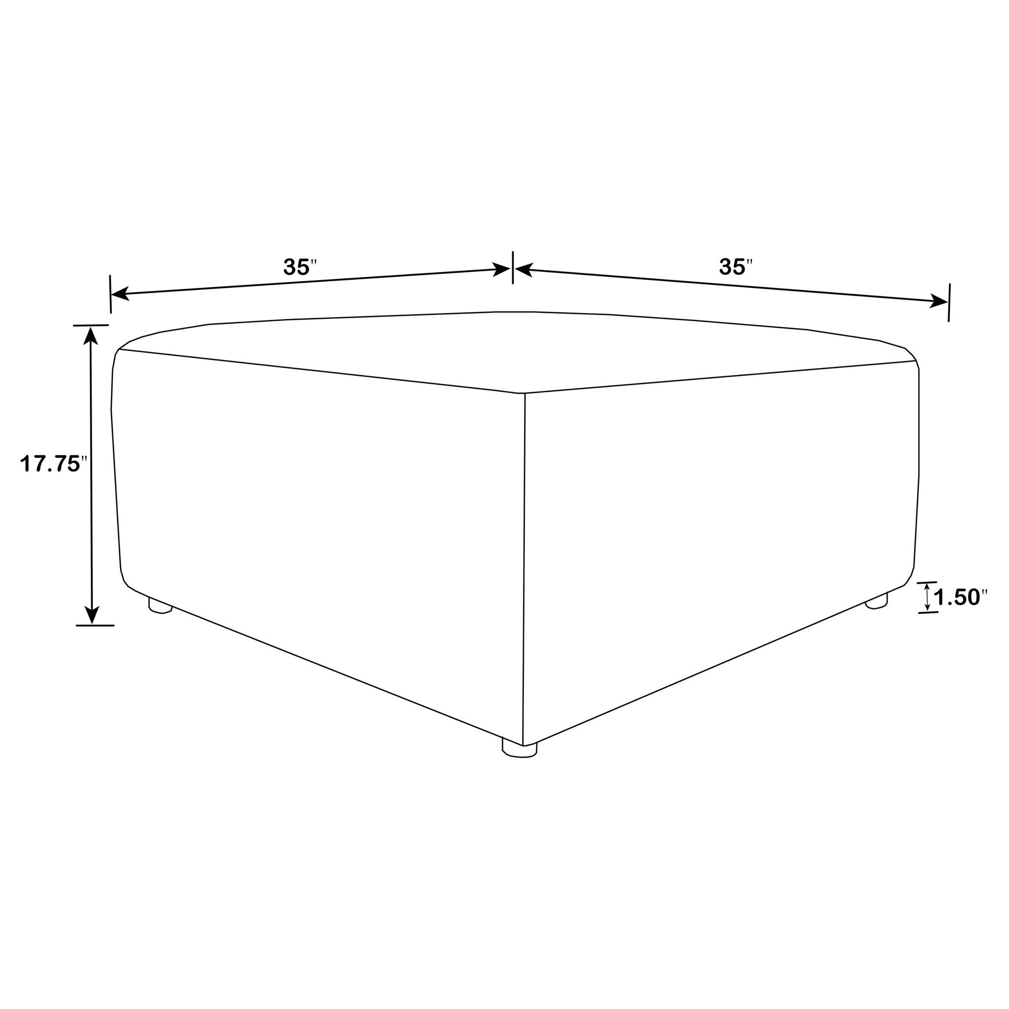 Marlowe - Upholstered Square Ottoman With Soft Sheen - Ivory