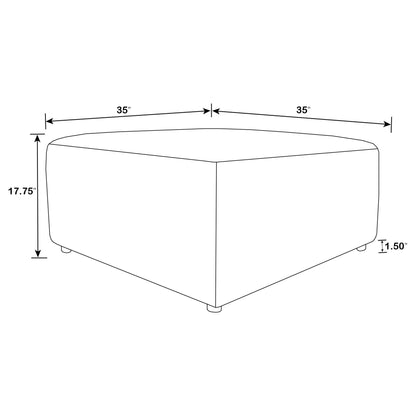 Marlowe - Upholstered Square Ottoman With Soft Sheen - Ivory