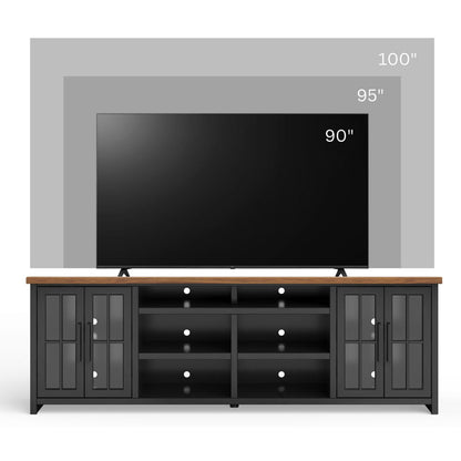Essex - TV Stand Console For TVs Up To 100&quot; - Black, Whiskey