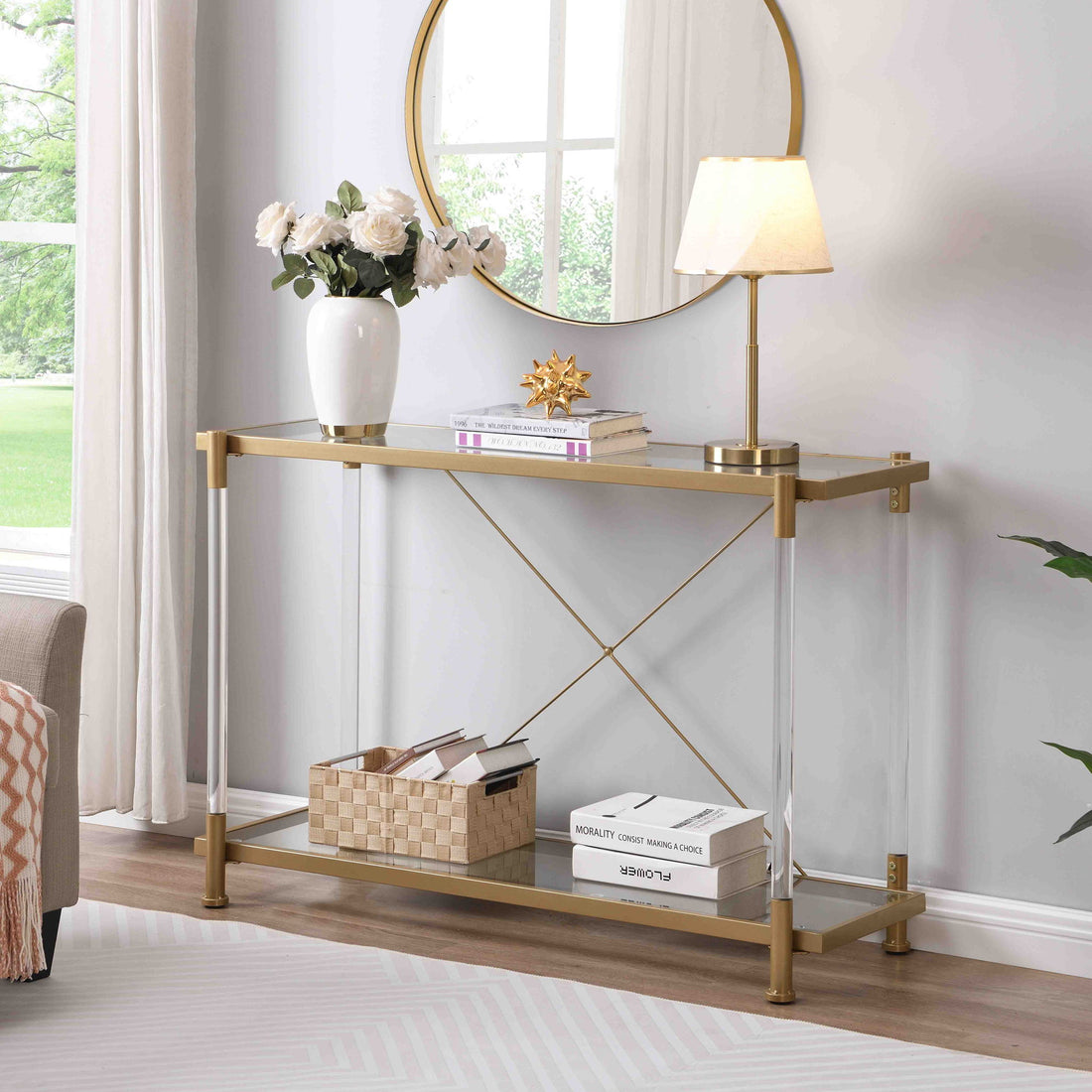 Glass Sofa Table For Living Room &amp; Bedroom