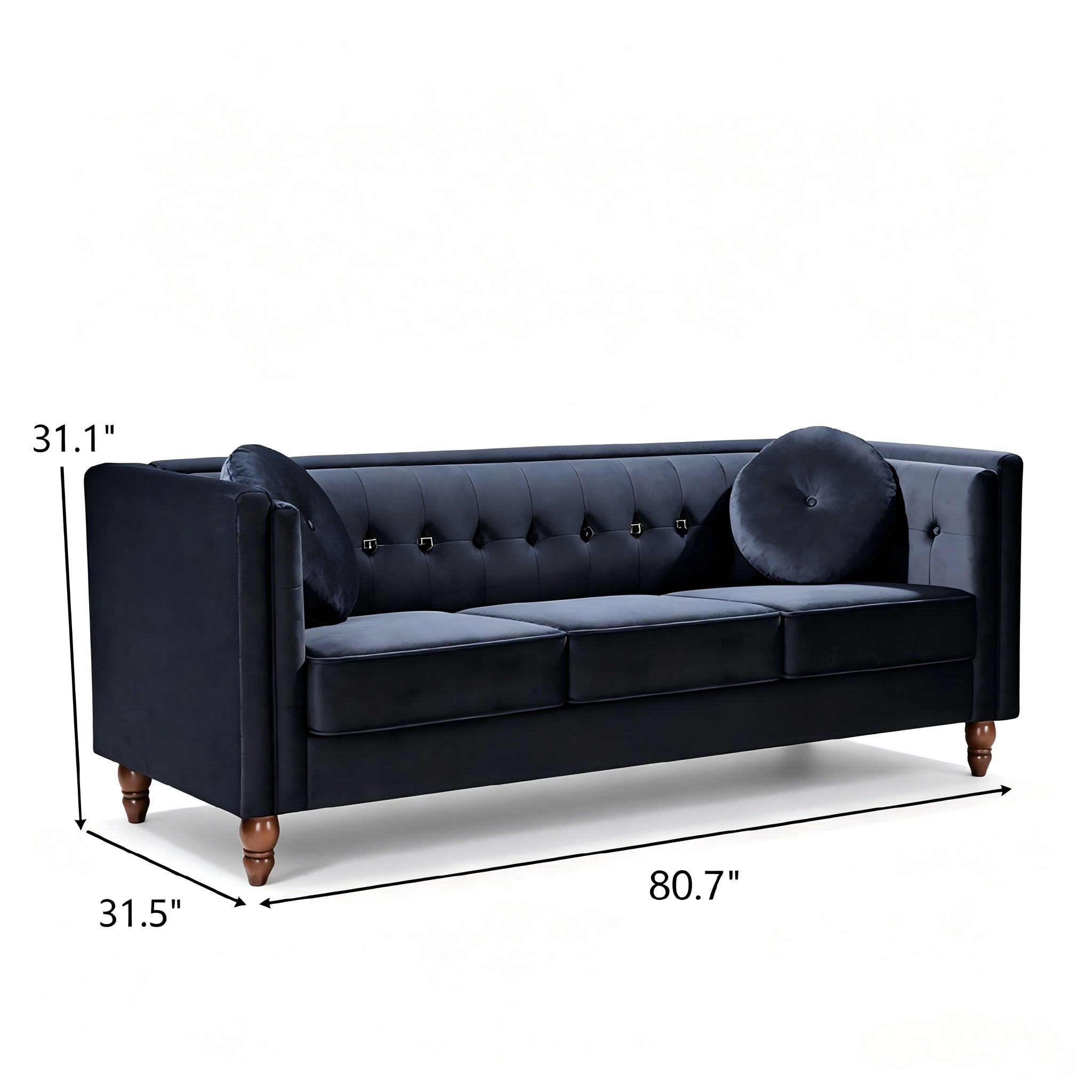 Chesterfield Sofa With Square Arms For Living Room