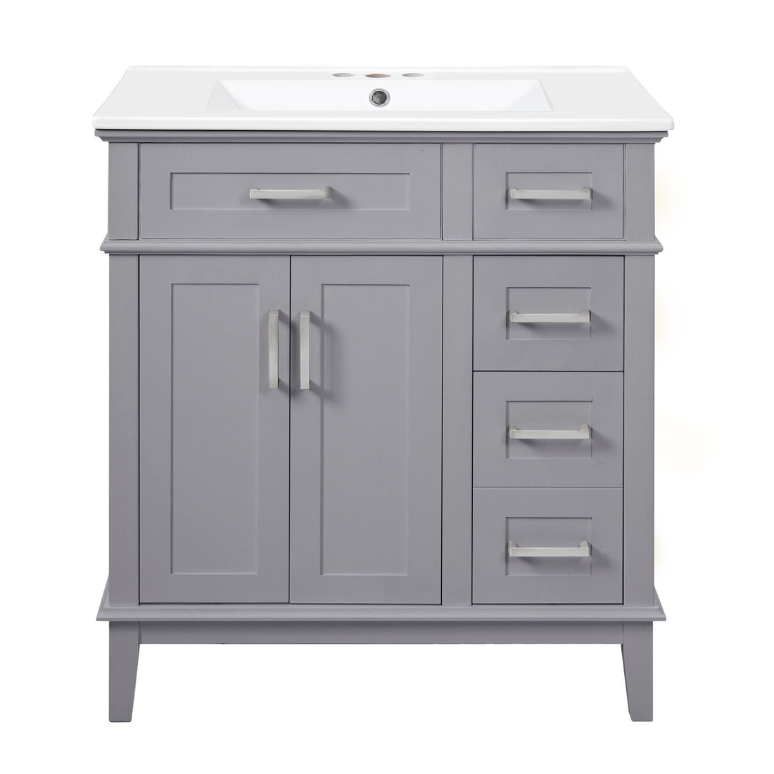 Modern Bathroom Vanity With Sink, Storage Cabinet, Soft Close Doors, Deep &amp; Standard Drawers