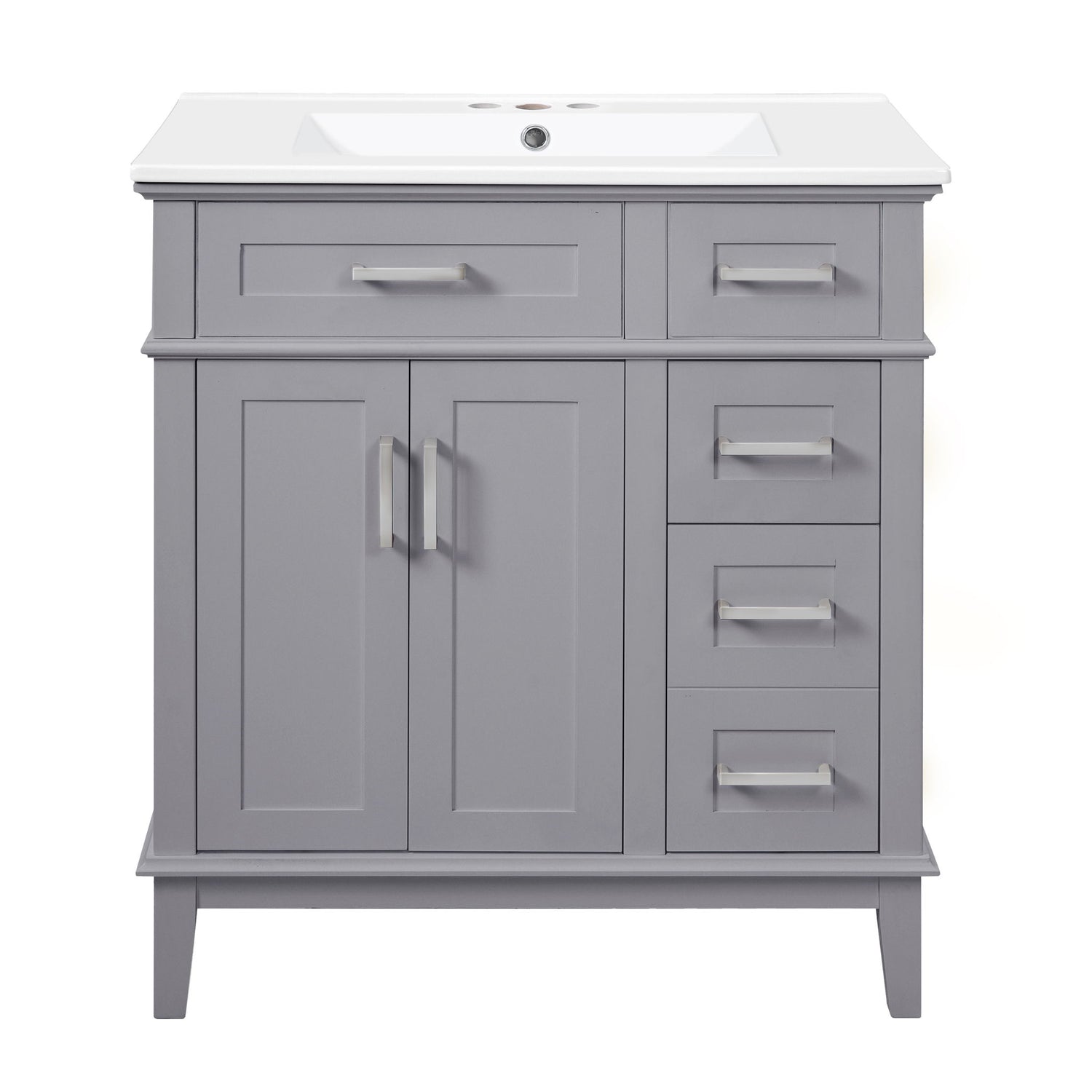 Modern Bathroom Vanity With Sink, Storage Cabinet, Soft Close Doors, Deep &amp; Standard Drawers