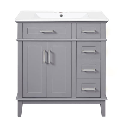 Modern Bathroom Vanity With Sink, Storage Cabinet, Soft Close Doors, Deep &amp; Standard Drawers