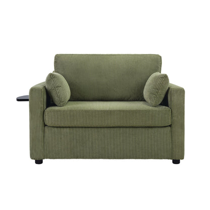 Sleeper Sofa With Foldable Mattress, USB Ports, Side Table &amp; Storage Pocket