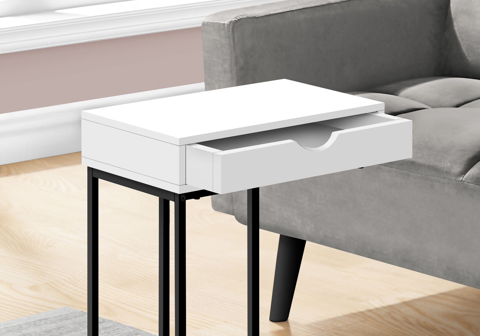 Accent Table, C - Shaped Contemporary &amp; Modern Versatile Design