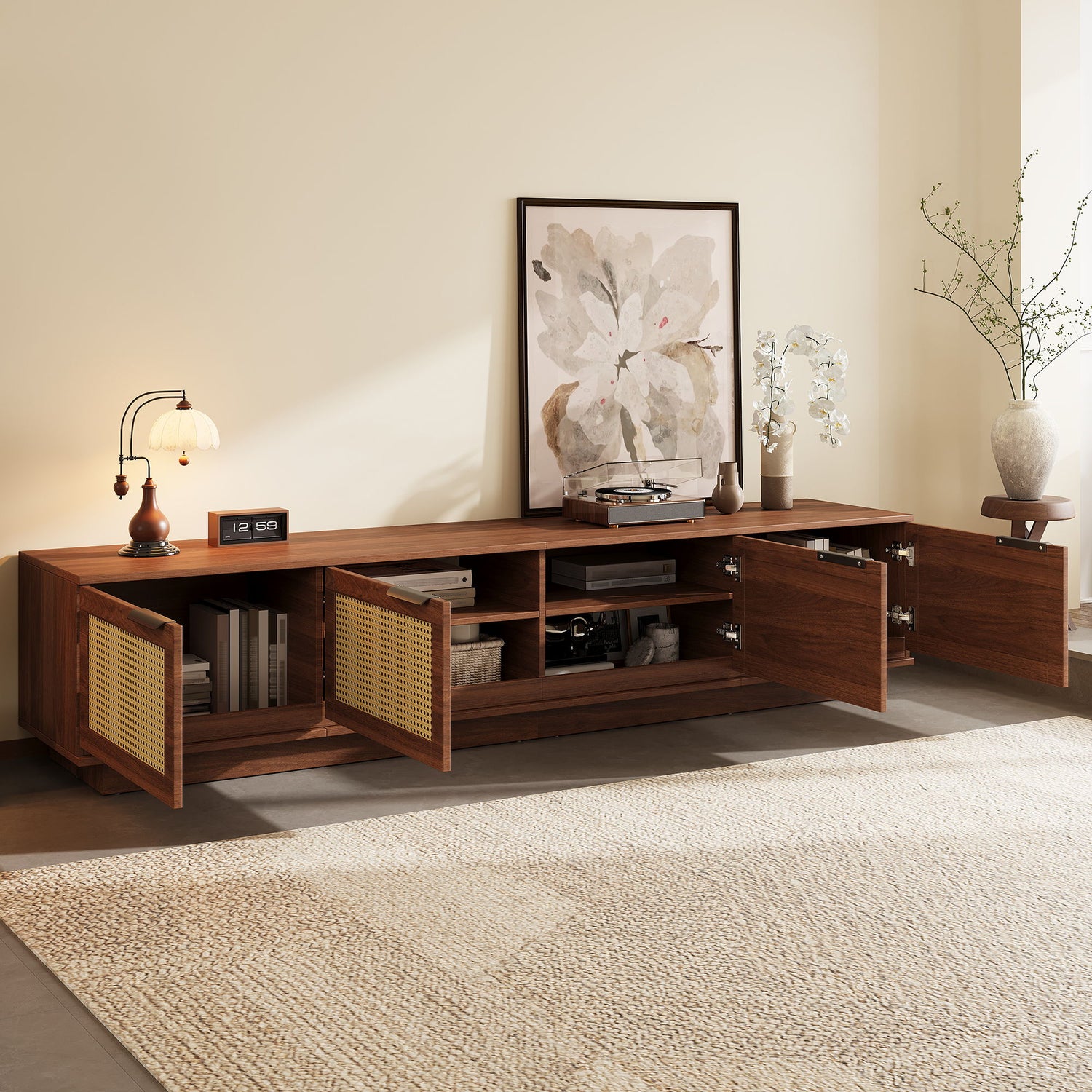 TV Stand, Media Console - Walnut
