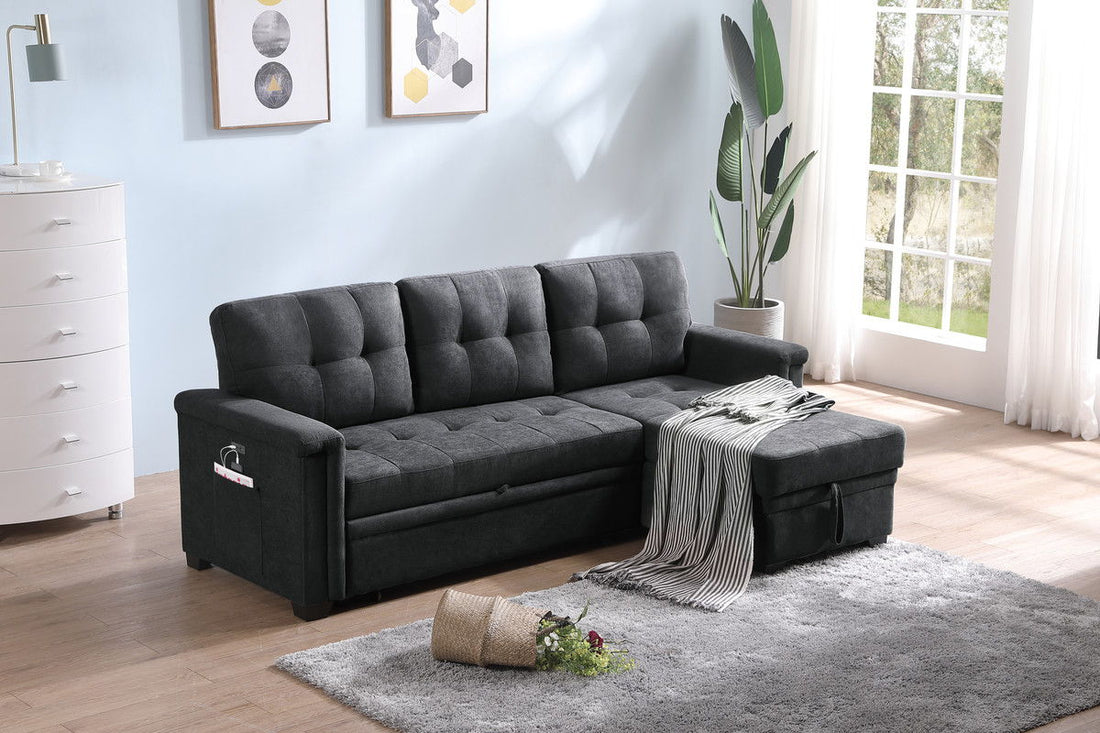 Kinsley - Sleeper Sectional Sofa Chaise With USB Charger And Tablet Pocket