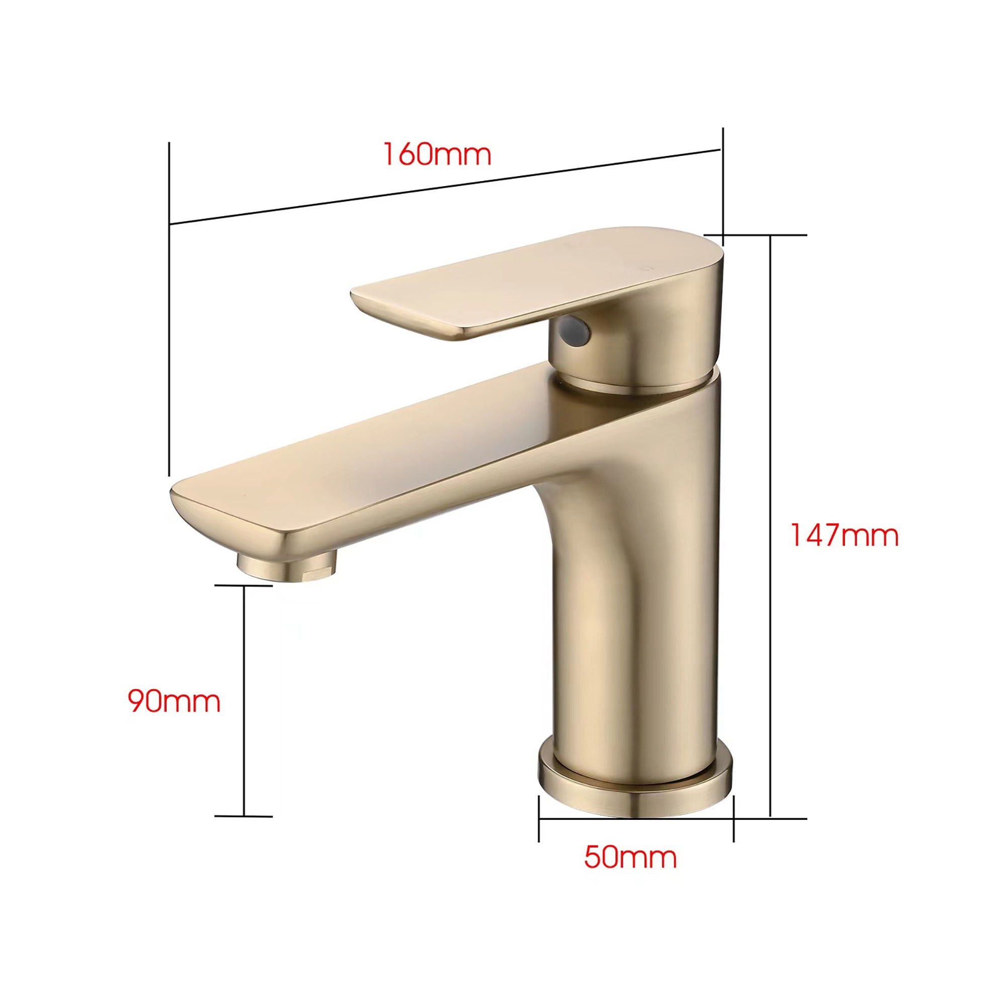 Modern Bathroom Sink Faucet Single Handle Brass Countertop Mount