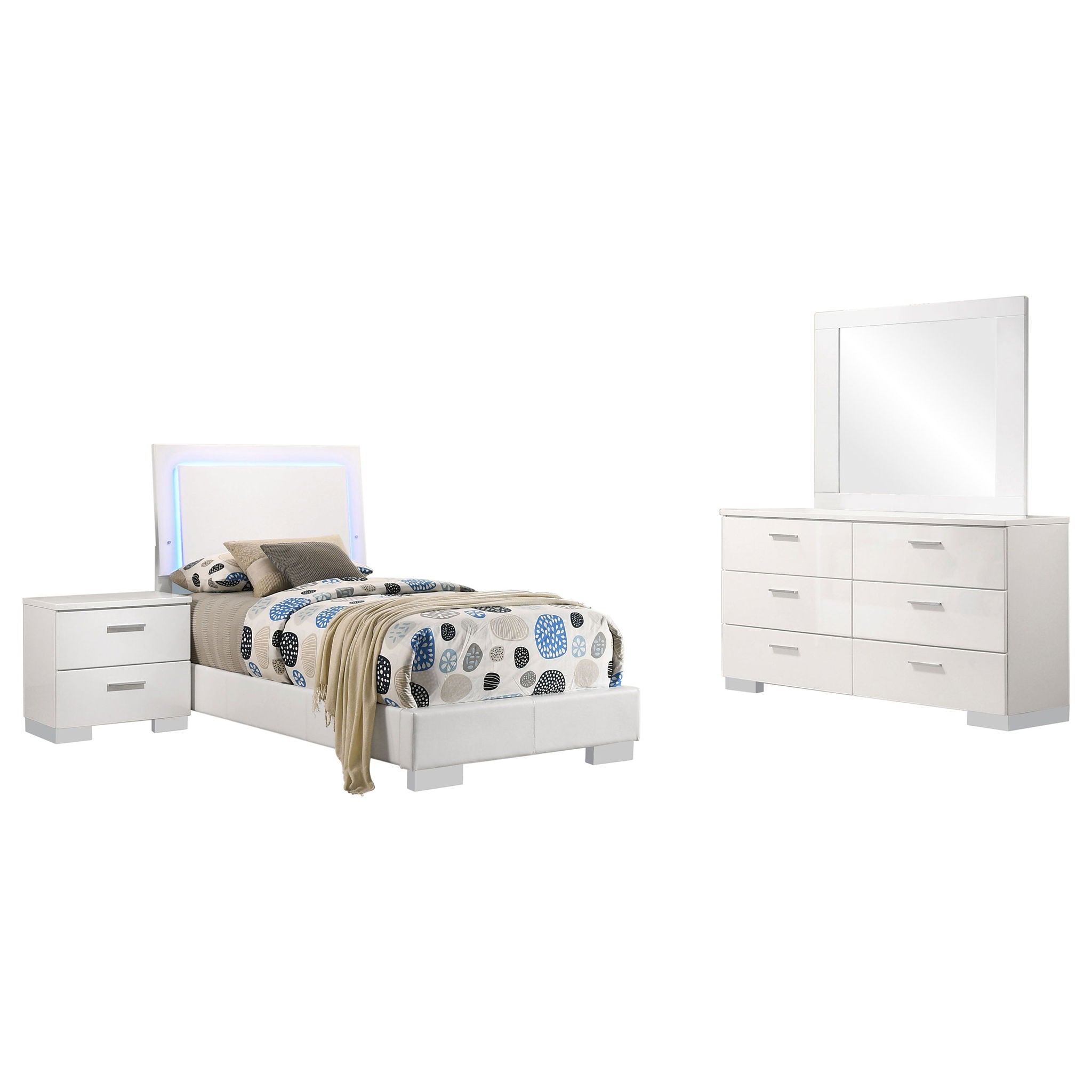 Dulcey - Bedroom Set &amp; LED